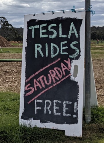 Chalkboard Tesla Rides