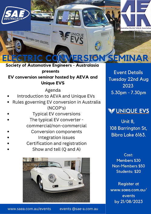 EV Conversion Workshop - Unique EVs, Perth