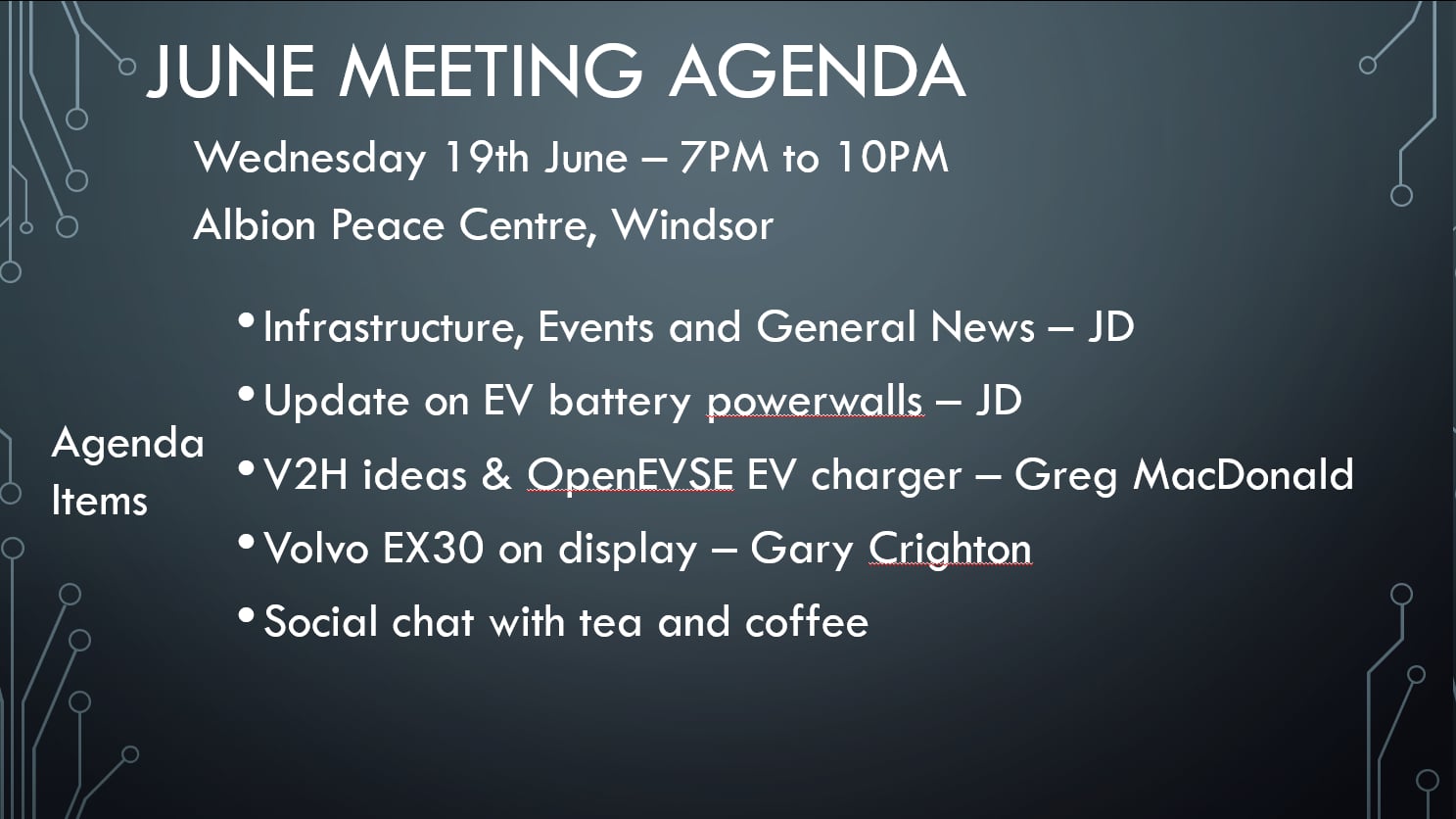 June Agenda