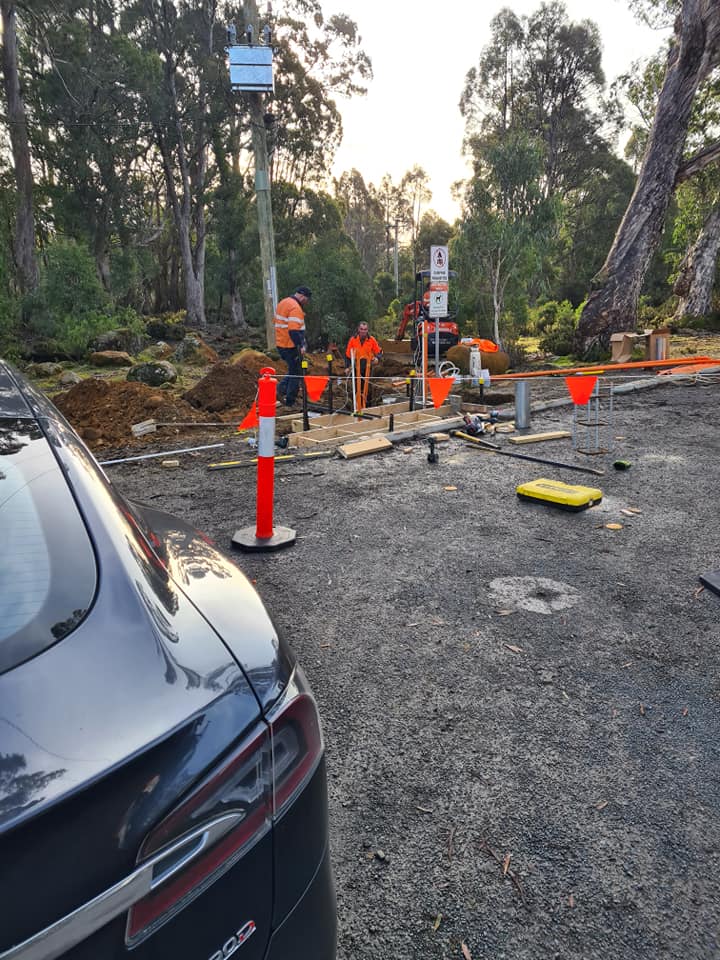 Derwent Bridge fast charger under construction - credit: I Want Energy